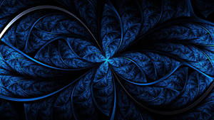 Dark Blue Aesthetic Leaves Wallpaper