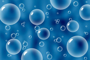 Dark Blue Background Water Bubbles Wallpaper