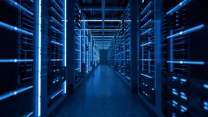 Dark Blue Data Center Wallpaper