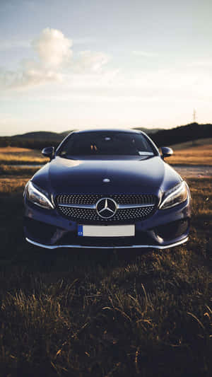 Dark Blue Mercedes Classic Iphone Wallpaper