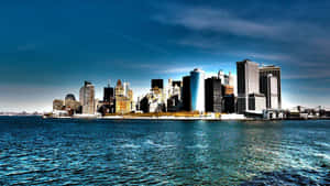 Dark Blue Sky New York City Laptop Wallpaper