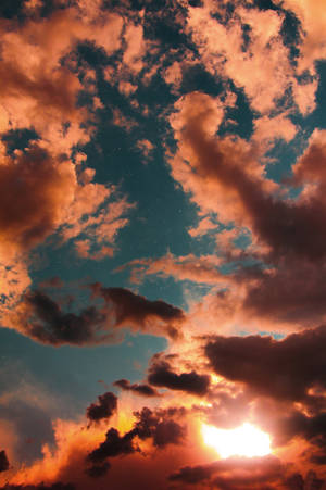 Dark Blue Sunset Sky Wallpaper