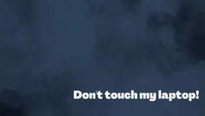 Dark Blue Thin Smoke Don't Touch My Laptop Wallpaper
