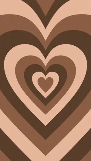 Dark Brown Heart Pattern Wallpaper