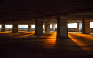 Dark Empty Building Parking Lot Wallpaper