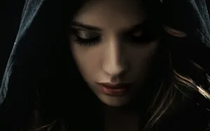 Dark Girl Bowing Wallpaper