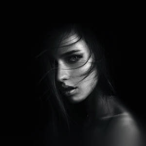 Dark Girl Half Face Portrait Wallpaper