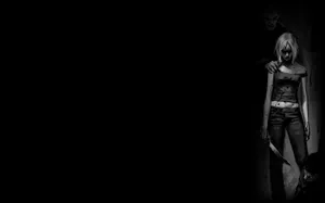 Dark Girl Holding Knife Wallpaper