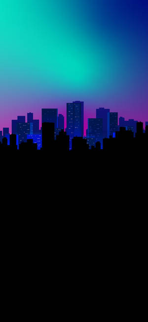 Dark Gradient City Art Wallpaper