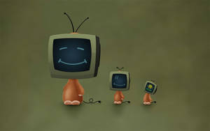 Dark Green Tv Heads Wallpaper