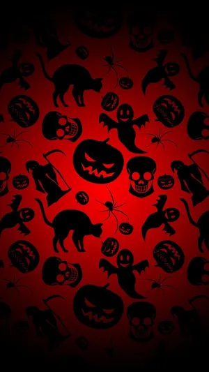 Dark Halloween Decors Pattern Wallpaper