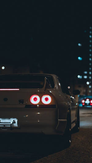 Dark Jdm Car At Night Wallpaper