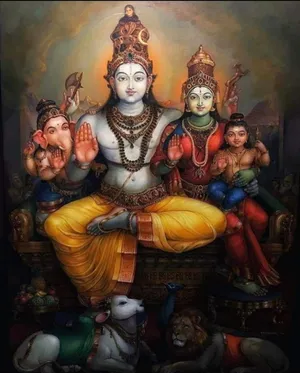 Dark Laxmi Ganesh Saraswati Shiva Wallpaper