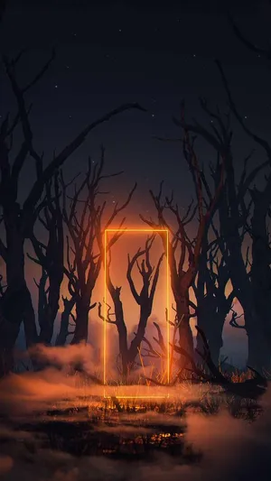 Dark Neon Iphone Forest Wallpaper