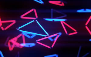 Dark Neon Triangles Wallpaper