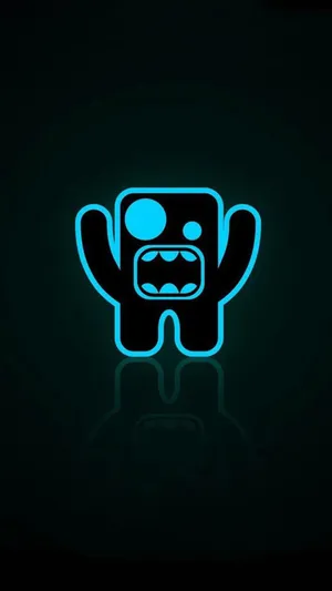 Dark Phone Glowing Cartoon Wallpaper