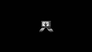 Dark Pixel Person Bowing To Tv Wallpaper