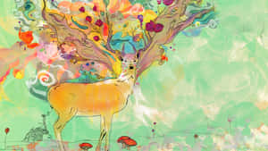 Dark Psychedelic Hd Reindeer Wallpaper