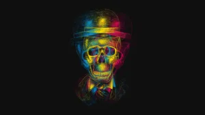 Dark Psychedelic Hd Skeleton Minimalist Wallpaper