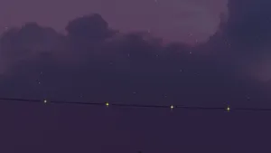 Dark Purple Clouds Hanging Lights Wallpaper