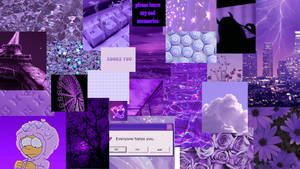 Dark Purple Collage Aesthetic Sad World Wallpaper