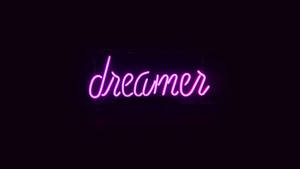 Dark Purple Dreamer Neon Sign Wallpaper