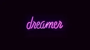 Dark Purple Dreamer Neon Sign Wallpaper