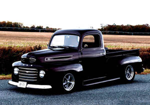 Dark Purple Old Ford Truck Wallpaper