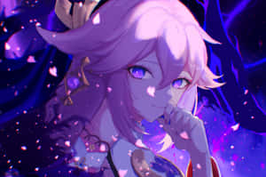 Dark Purple Yae Miko Pfp Wallpaper