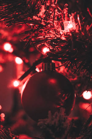 Dark Red Christmas Balls Wallpaper