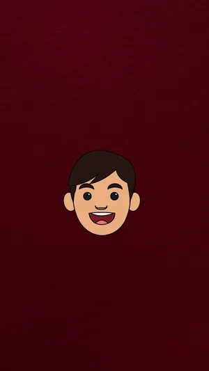 Dark Red Handsome Boy Cartoon Wallpaper