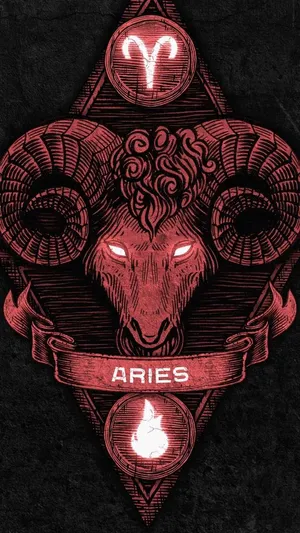 Dark Red Portrait Aries Aesthetic Wallpaper