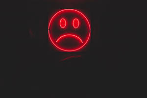 Dark Sad Red Neon Lonely Face Wallpaper