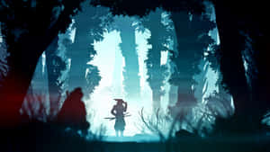 Dark Samurai Silhouette In Jungle Wallpaper