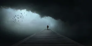 Dark Silhouette Of Solitary Man Wallpaper