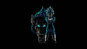 Dark Vegeta Minimalist Glowing Wallpaper