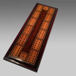 Dark Wood Polished Cribbage Board Wallpaper