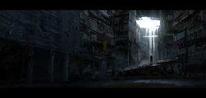 Darkened Cityscape In An Anime Universe Wallpaper