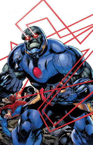 Darkseid Prevailing Over Defeated Dc Superheroes Wallpaper