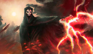 Darth Nihilus Unleashing Red Thunder Wallpaper