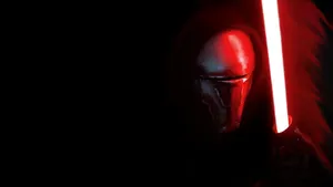 Darth Revan, Sith Lord Of The Old Republic, Wields A Red Lightsaber Wallpaper