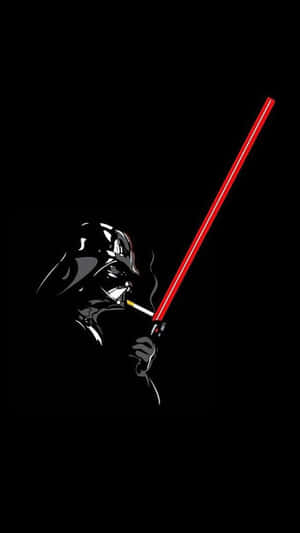 Darth Vader With A Red Light Saber Wallpaper