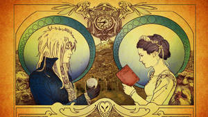 David Bowie Jareth And Sarah Color Draw Wallpaper