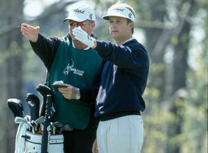 David Toms Talking To His Caddie Wallpaper