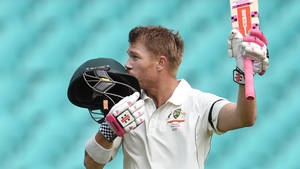 David Warner Kissing Helmet Wallpaper