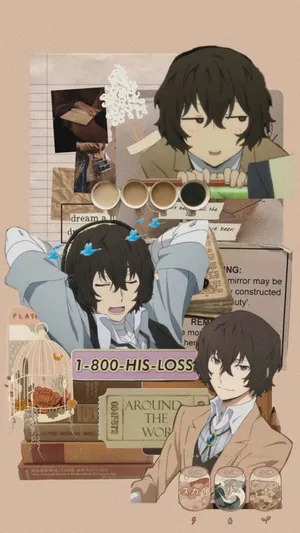 Dazai Aesthetic Collage Wallpaper
