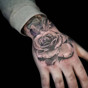 Dazzling Black Rose Hand Tattoo Wallpaper