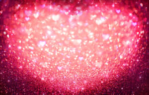 Dazzling Iridescent Glitter Pink Hearts Wallpaper