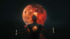 Dead Robot Blood Moon Wallpaper