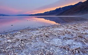 Dead Sea Salty Banks During Sunset Wallpaper